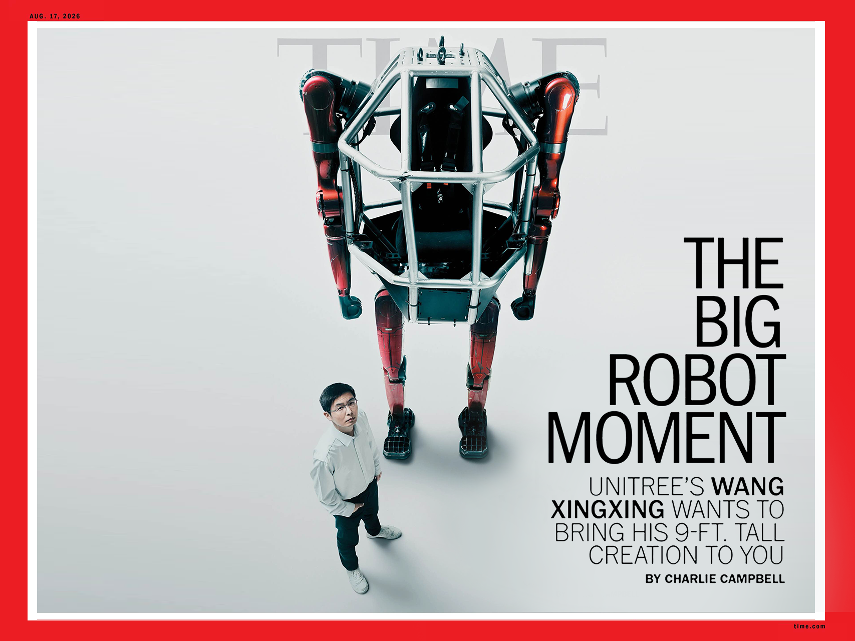 Unitree founder Wang Xingxing graces the cover of Time magazine